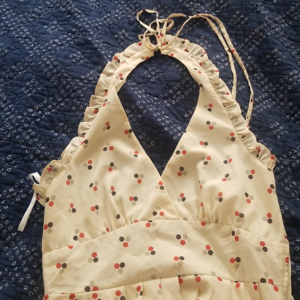 Modcloth Cream Halter Dress